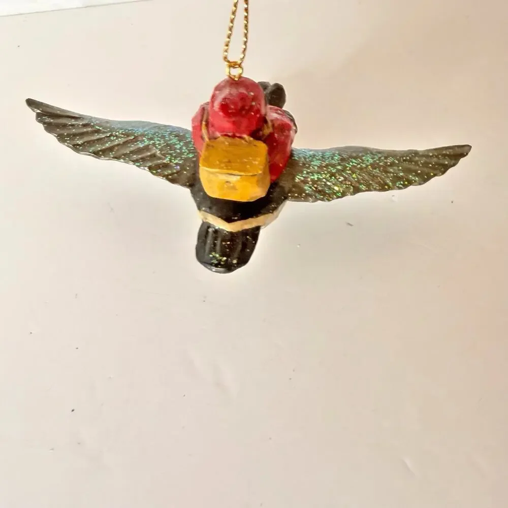 Pam Schifferl Ornament Santa Riding Flying a Canadian Goose Midwest CF Christmas